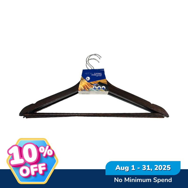 Ideal Living 3in1 Wooden Hanger