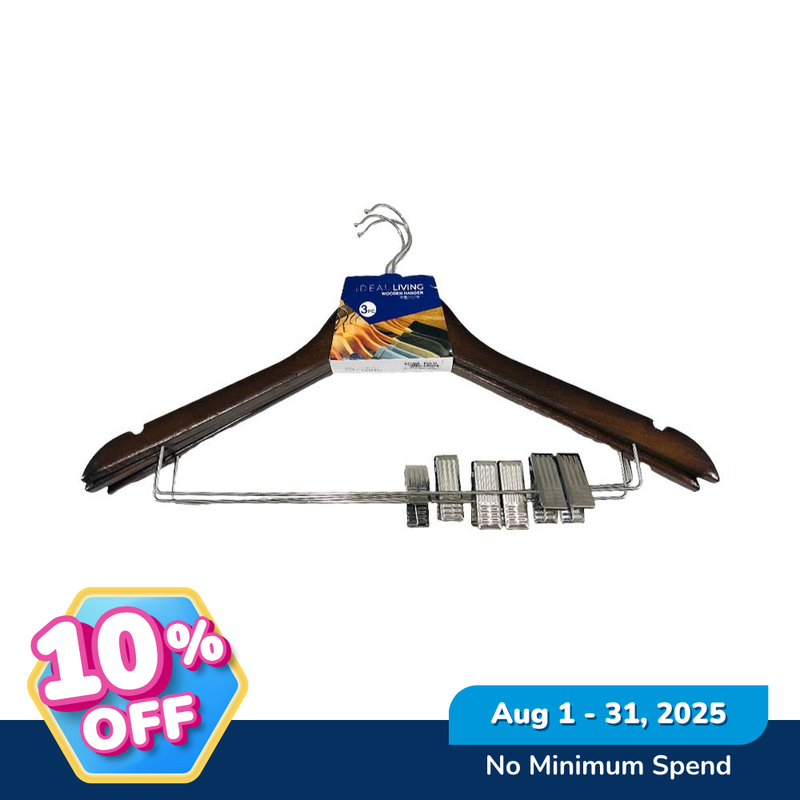 Ideal Living 3in1 Wooden Pants Hanger