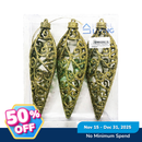 Ideal Living Glitter Cone Christmas Ornaments 3's