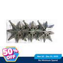 Ideal Living Glitter Star Christmas Ornaments 3's