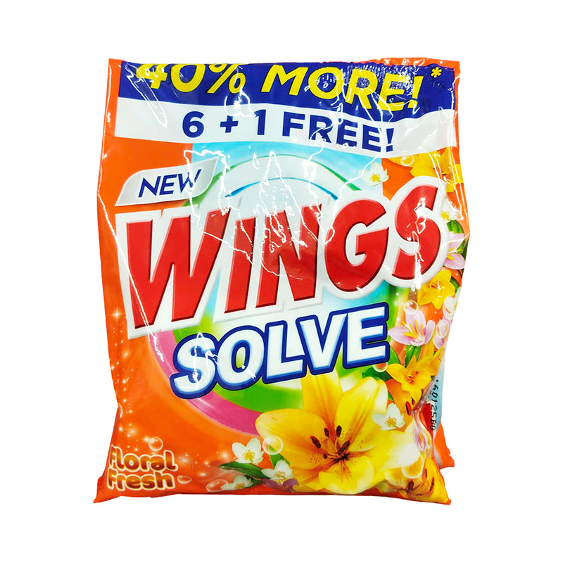 Wings Solve Powder Detergent Floral Fresh 70g 6's + 1