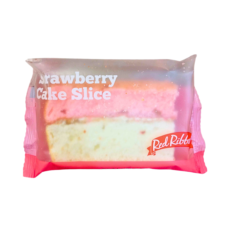 Red Ribbon Strawberry Cake Slice Single