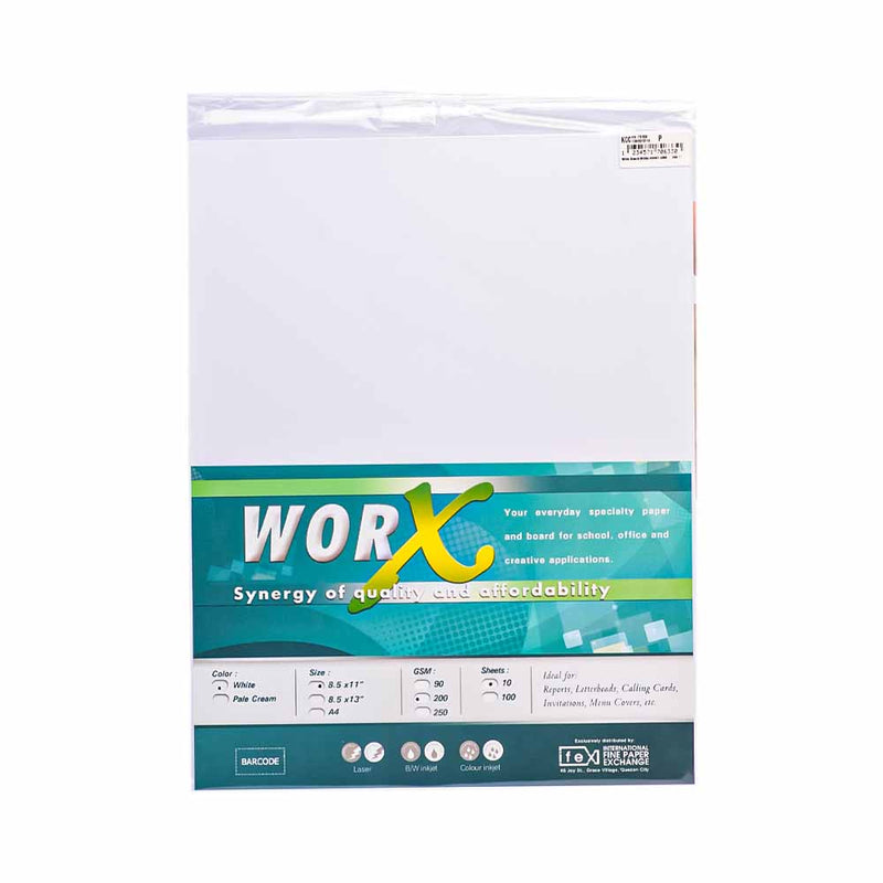 Worx Board White Short 200gsm 10's