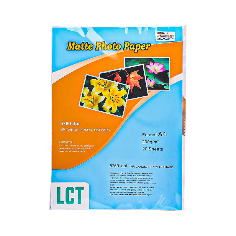 Matte Photo Premium Matte Photopaper A4 200gsm 20 Sheets