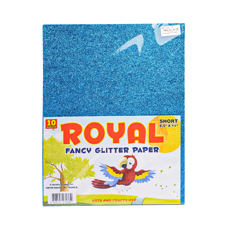 Royal Fancy Glitter Paper Short Sky Blue 10's