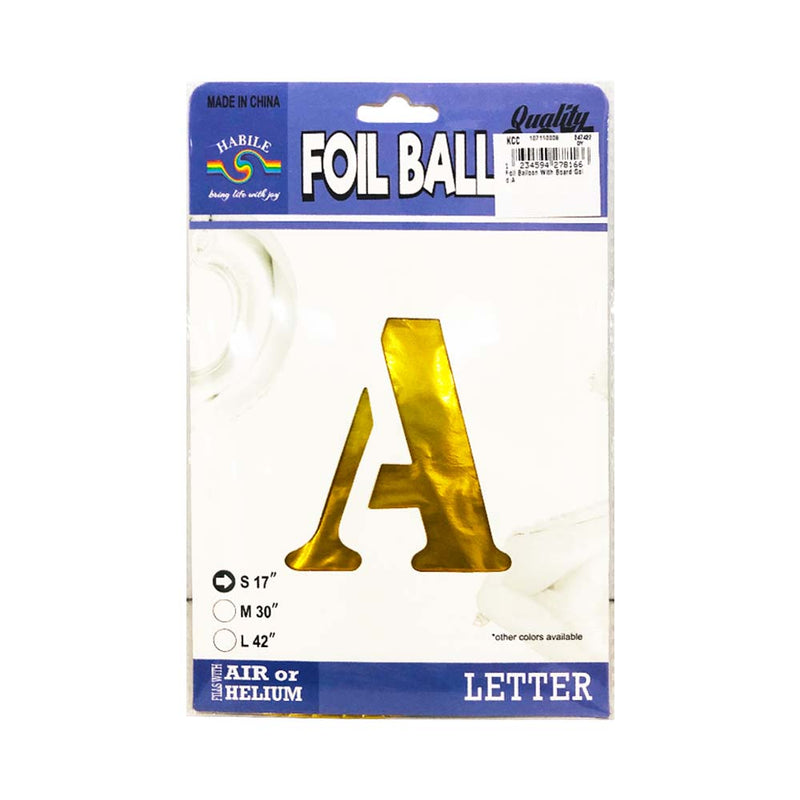 Habile Letter Foil Balloon Gold 17in