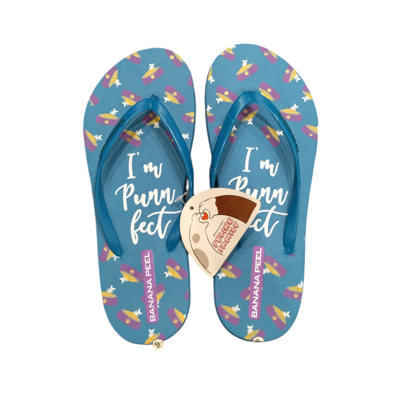 Banana Peel Ladies Flip Flops Im Purrfect Sapphire Size 9