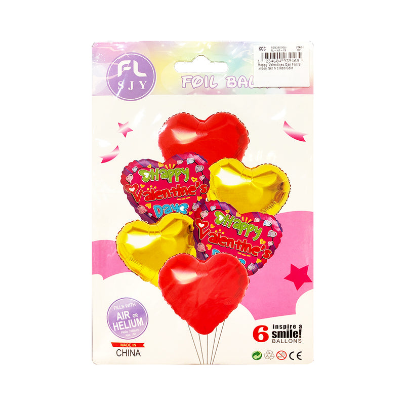 Happy Valentines Day Foil Balloon Set 6's