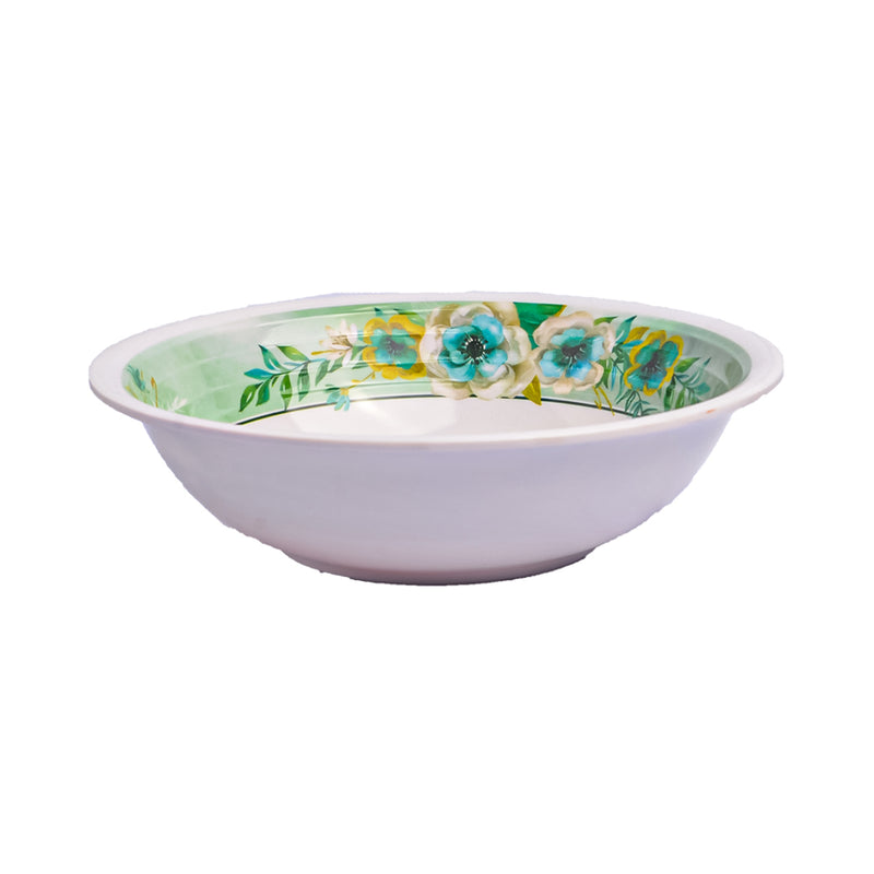 AAA Soup Bowl White/Green 9"