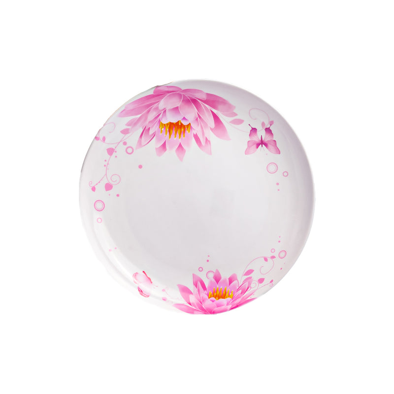 AAA Round Plate White/Pink 10"