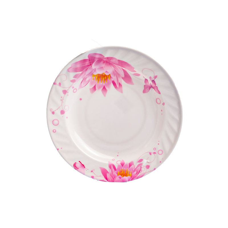 AAA Soup Plate White/Pink 10"