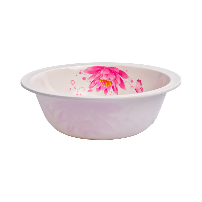 AAA Round Bowl White/Pink 8"