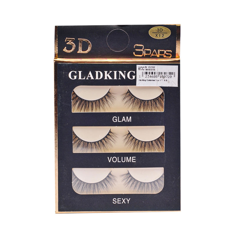 Gladking False Eyelashes 3 in 1