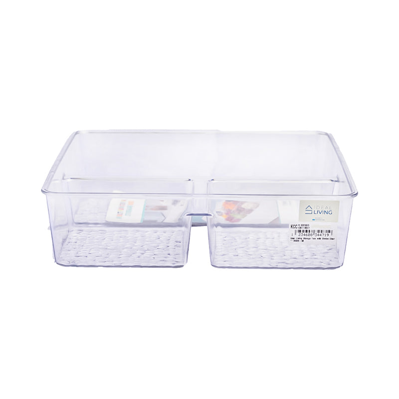 Ideal Living Storage Tray With Divider Clear