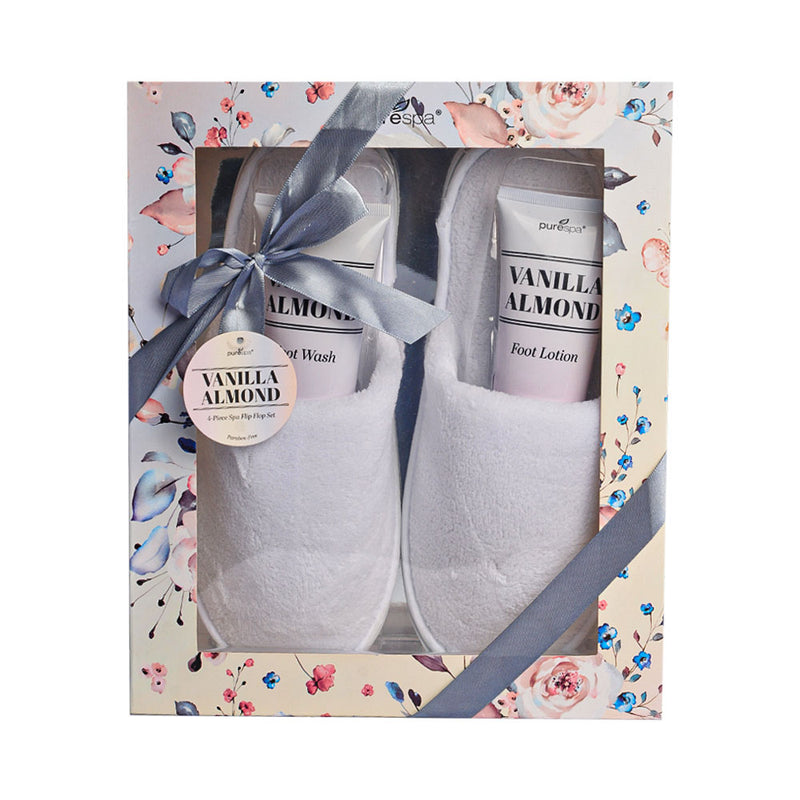 Pure Spa Foot Lotion/Foot Wash/Slipper Gift Set