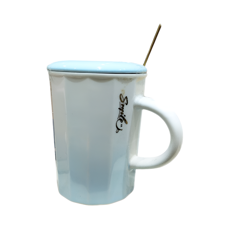 Ideal Living Mug With Cover And Spoon Blue 350ml