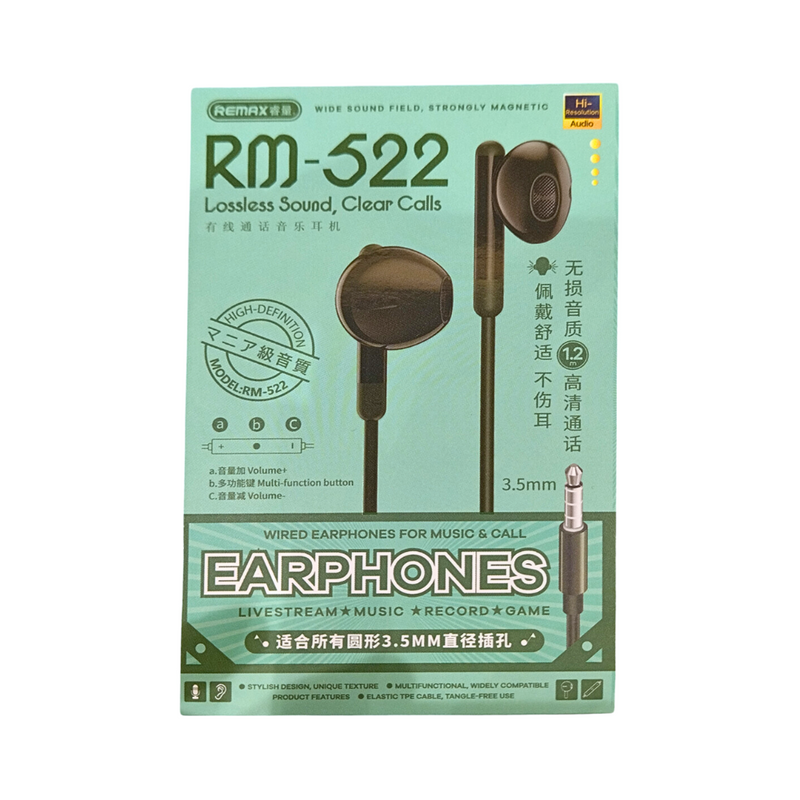 Remax Wired Earphone Blue