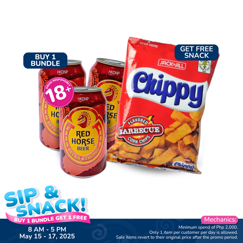 Red Horse Beer Can 330ml x 3's Free Jack 'n Jill Chippy Corn Chips Barbecue 110g
