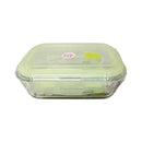 Rectangular Borosilicate Food Keeper Green 640ml