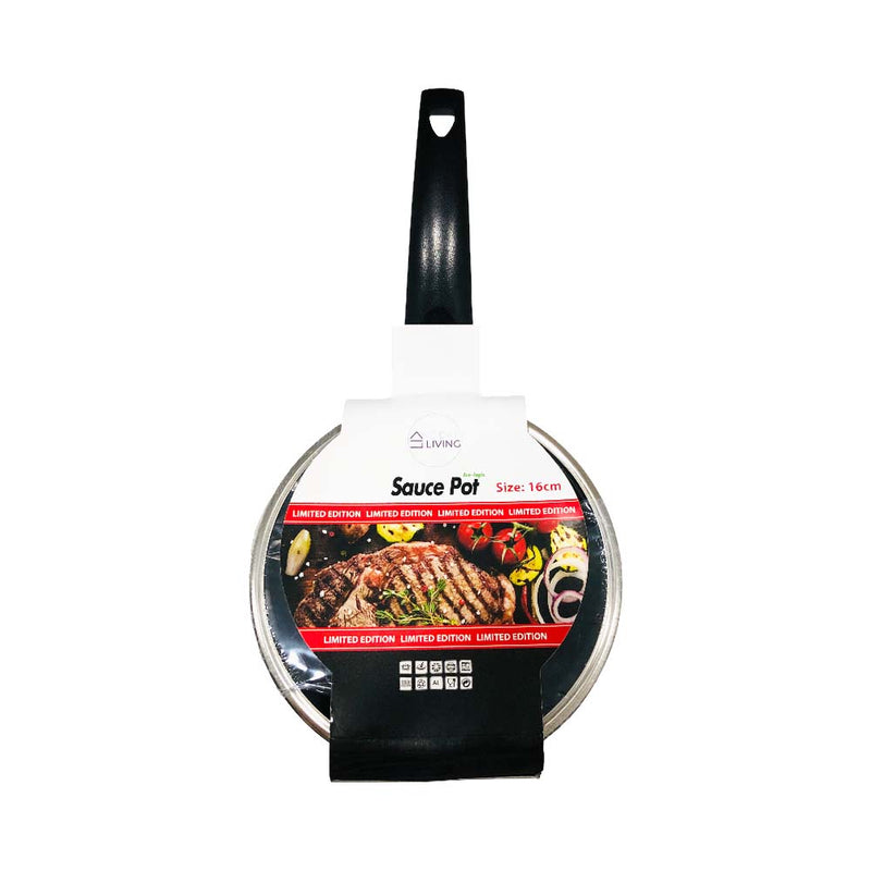 Ideal Living Sauce Pot With Glass Lid 16cm