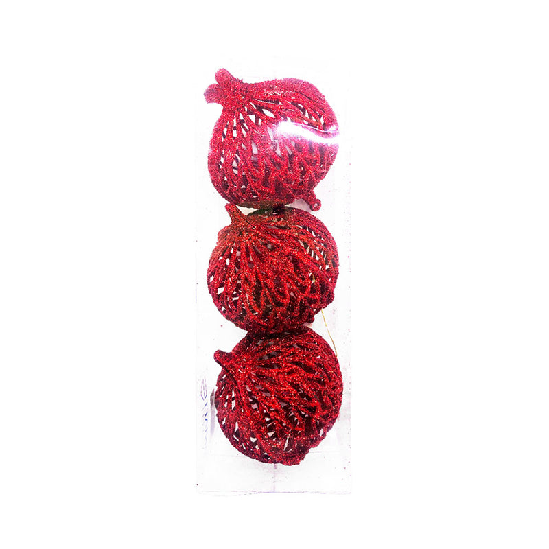 Ideal Living Glitter Ball Christmas Ornaments 3's
