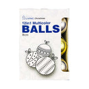 Ideal Living Multicolor Christmas Balls 8cm 12's