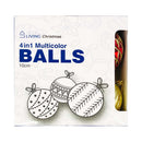 Ideal Living Multicolor Christmas Balls 10cm 4's