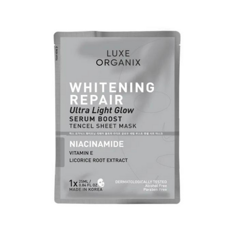 Luxe Organix Whitening Repair Serum Boost Tencel Sheet Mask 25ml