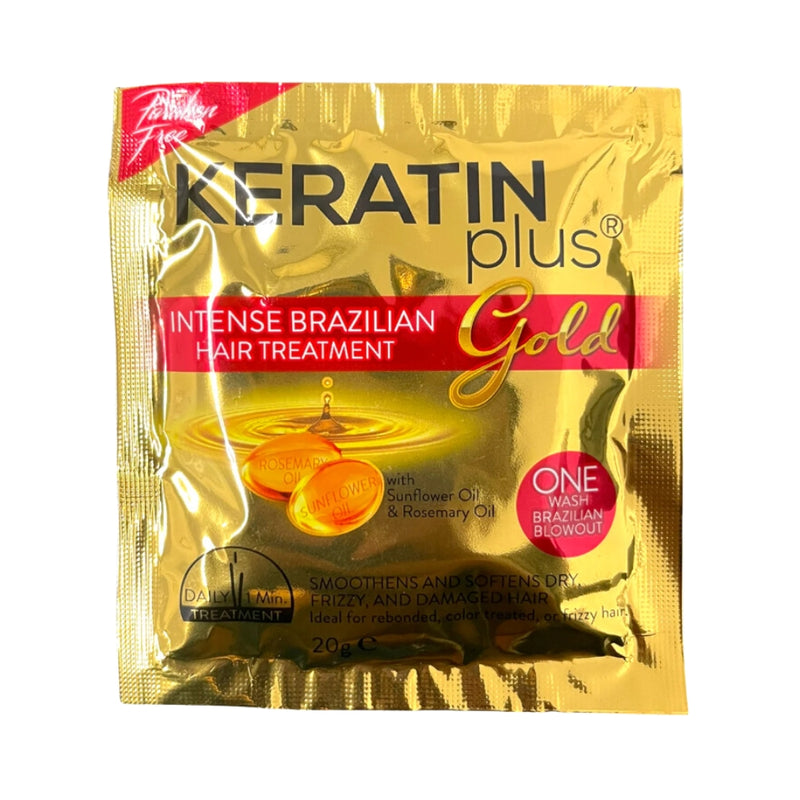 Keratin Plus Gold Intense Brazilian Hair Treatment 20g x 12's