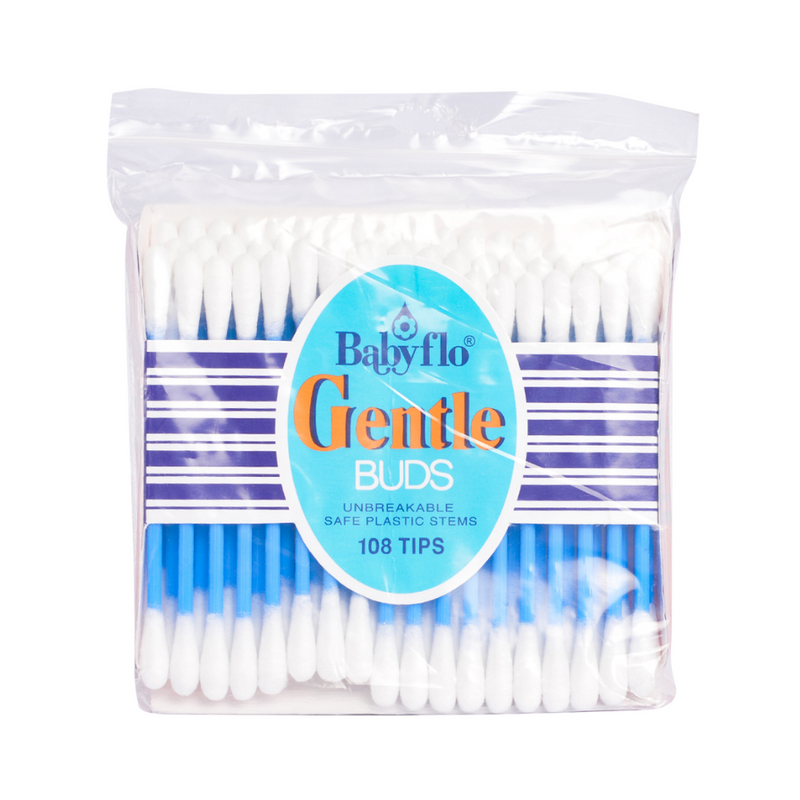 Babyflo Gentle Buds Plastic Stems Blue 108 Tips