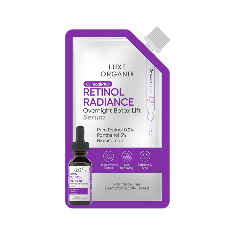Luxe Organix Clinical Pro Retinol Radiance Overnight Botox Lift Serum 7ml