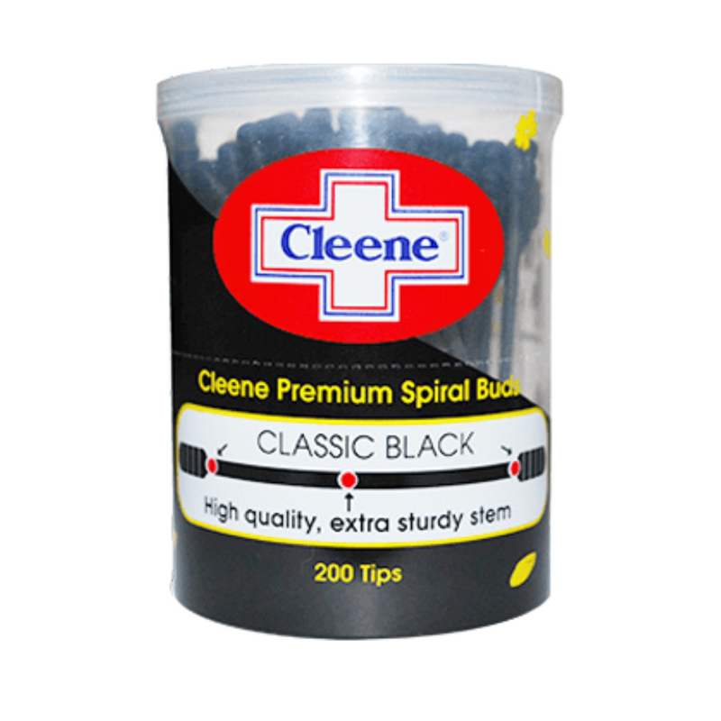 Cleene Premium Spiral Buds Black 200 Tips