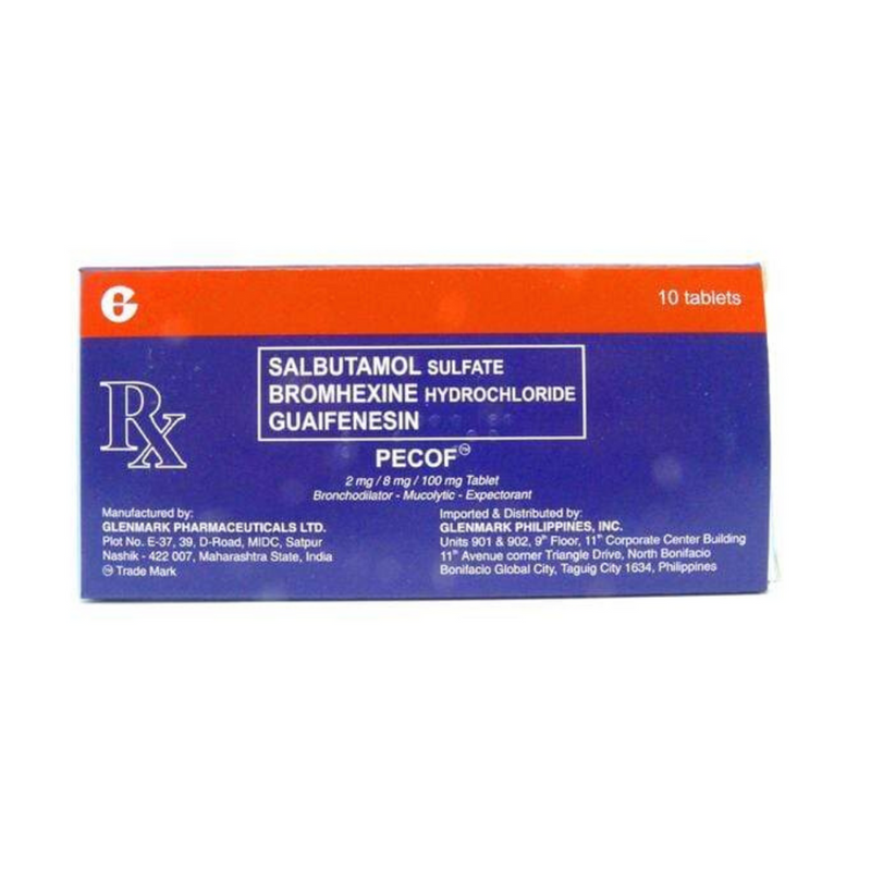 Pecof Sabutamol 2mg/8mg/100mg Tablet