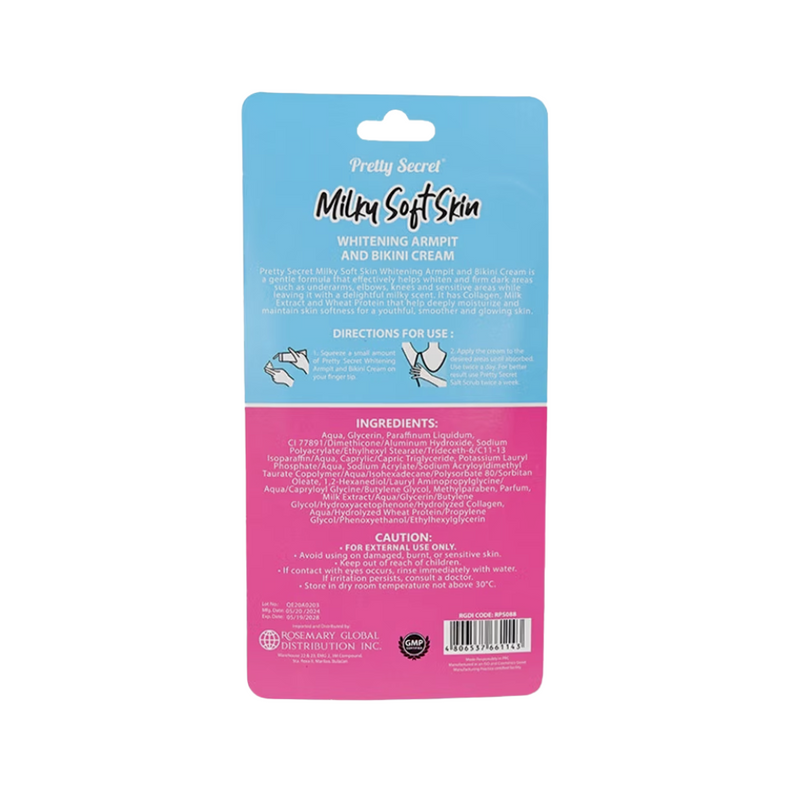 Pretty Secret Milky Soft Skin Whitening Armpit And Bikini Cream 50ml