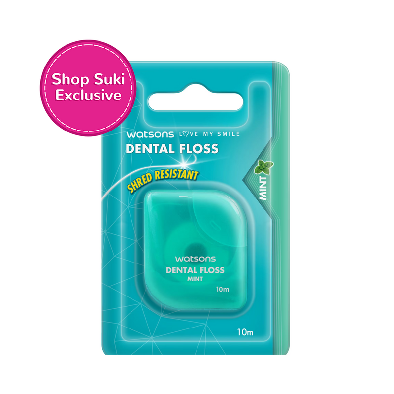 Watsons Dental Floss Anti-Bacterial Agent Fluoride Green Tea 10m