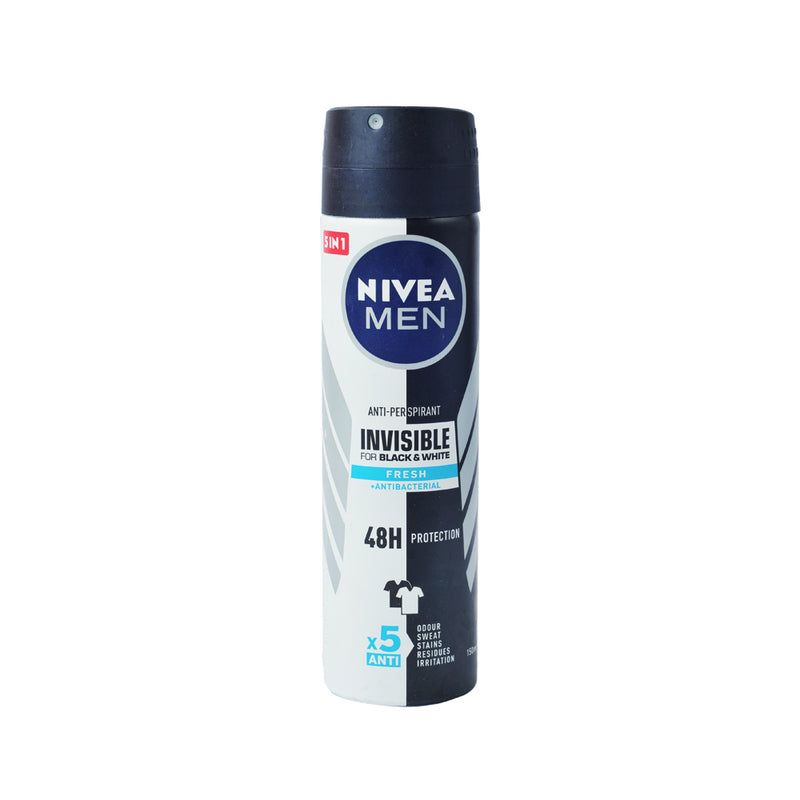 Nivea For Men Invisible Black And White Fresh Deodorant Spray 150ml