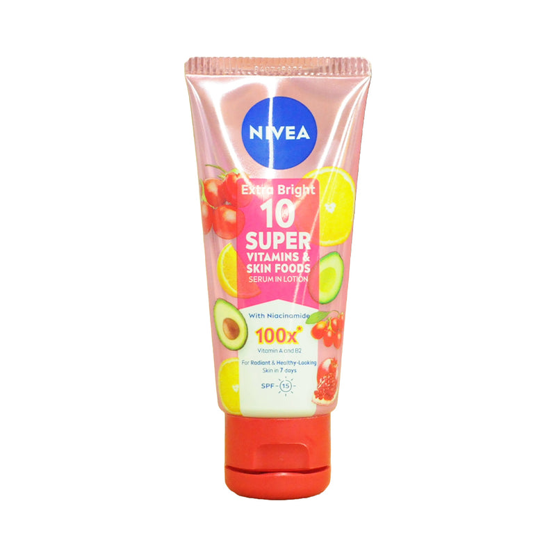 Nivea Extra Bright 10 Super Vitamins & Skin Foods Body Serum Lotion SPF15 320ml