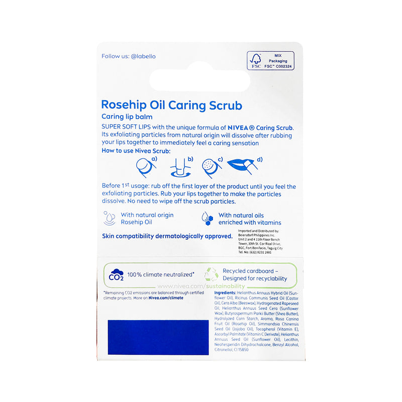 Nivea Caring Scrub Super Soft Lips Rosehip Oil