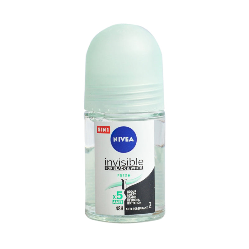 Nivea Deodorant Roll On Invisible Black And White Fresh 25ml