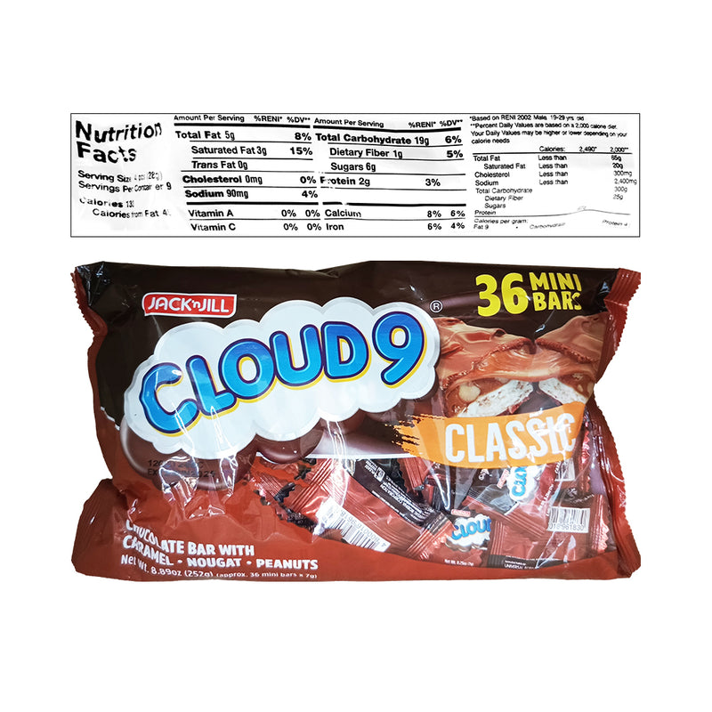 Cloud 9 Mini Chocolate Bar Classic 36's