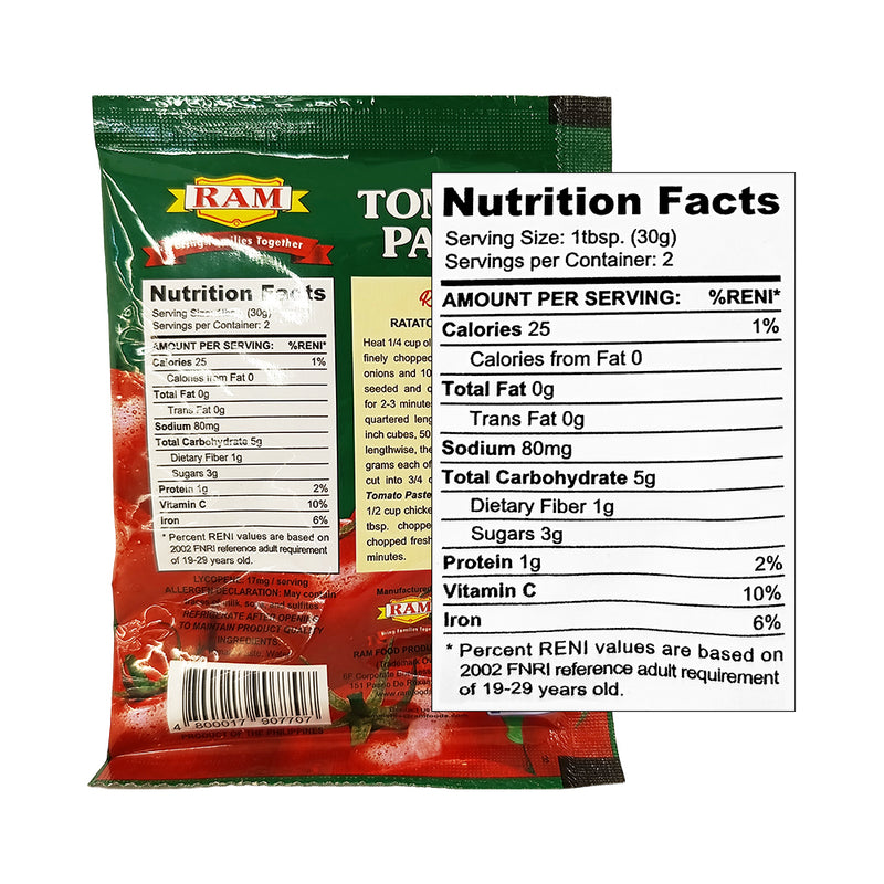 Ram Tomato Paste Sachet 70g