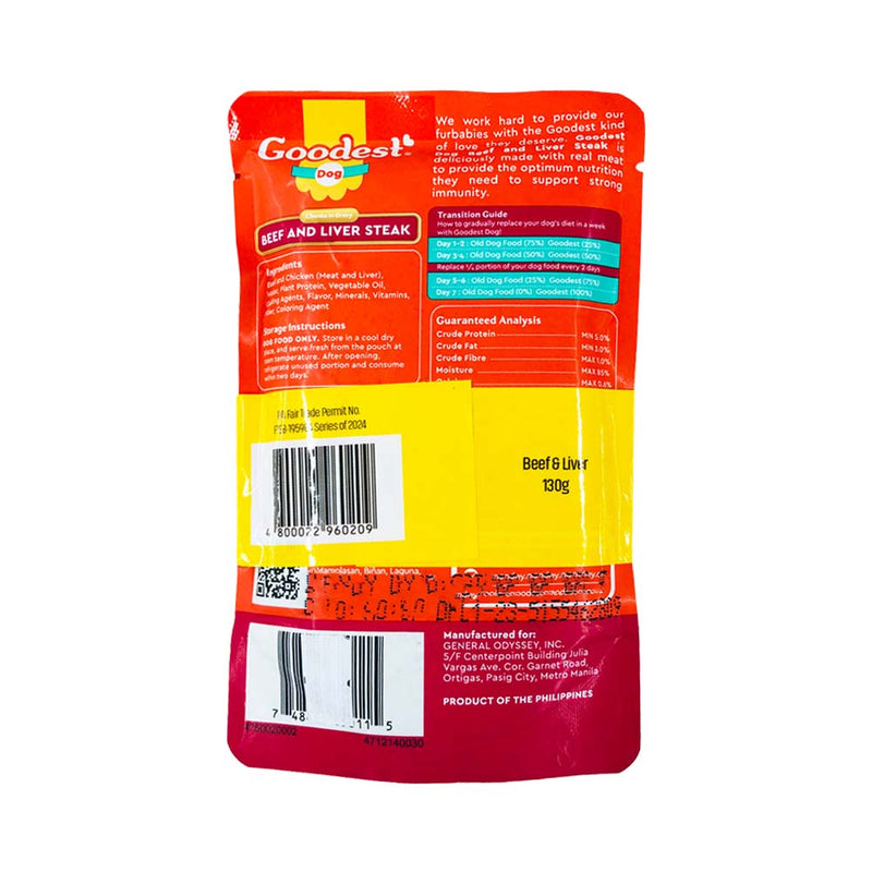 Goodest Dog Beef & Liver Steak 130g 2's