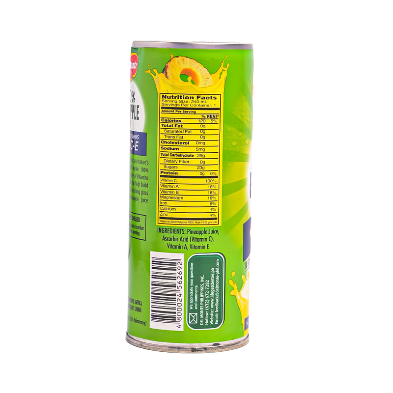 Del Monte 100% Pineapple Juice With Vitamins ACE 220ml