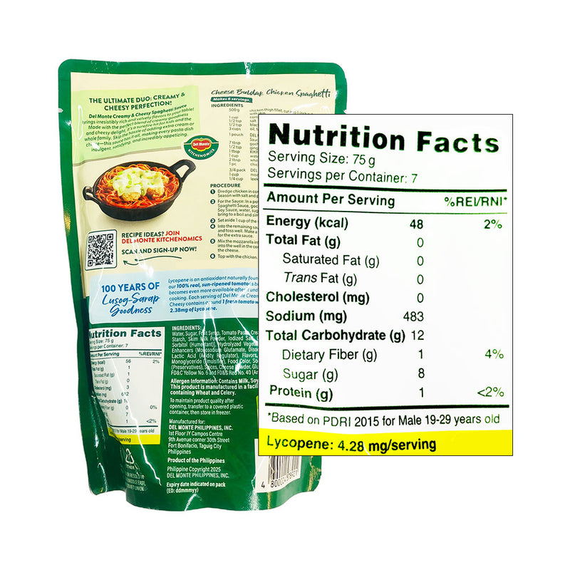 Del Monte Spaghetti Sauce Creamy And Cheesy 500g