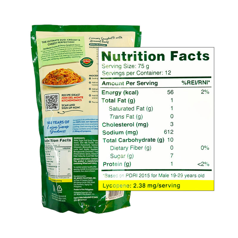 Del Monte Spaghetti Sauce Creamy & Cheesy 900g