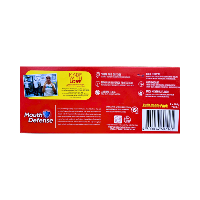 Hapee Toothpaste  Explosive Menthol Red Sulit Double Pack 100g x 2's