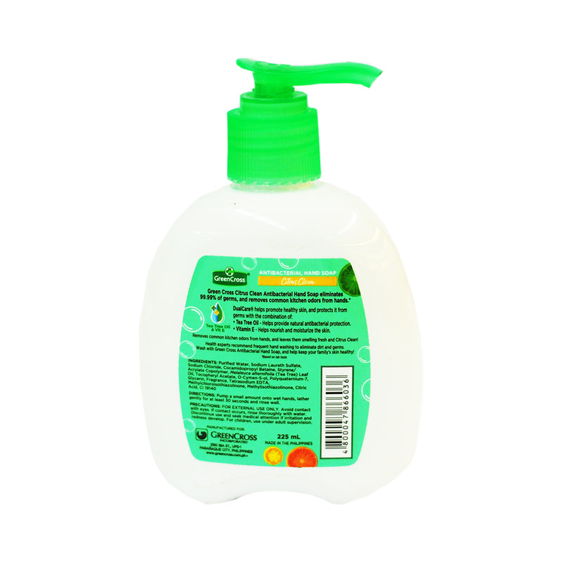 Green Cross Antibacterial Hand Soap Citrus Clean With Pump