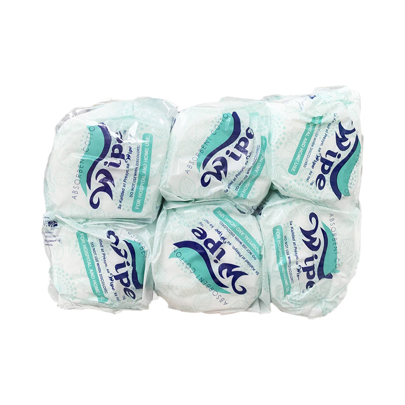 Wipe Absorbent Cotton 10g x 5's + 1