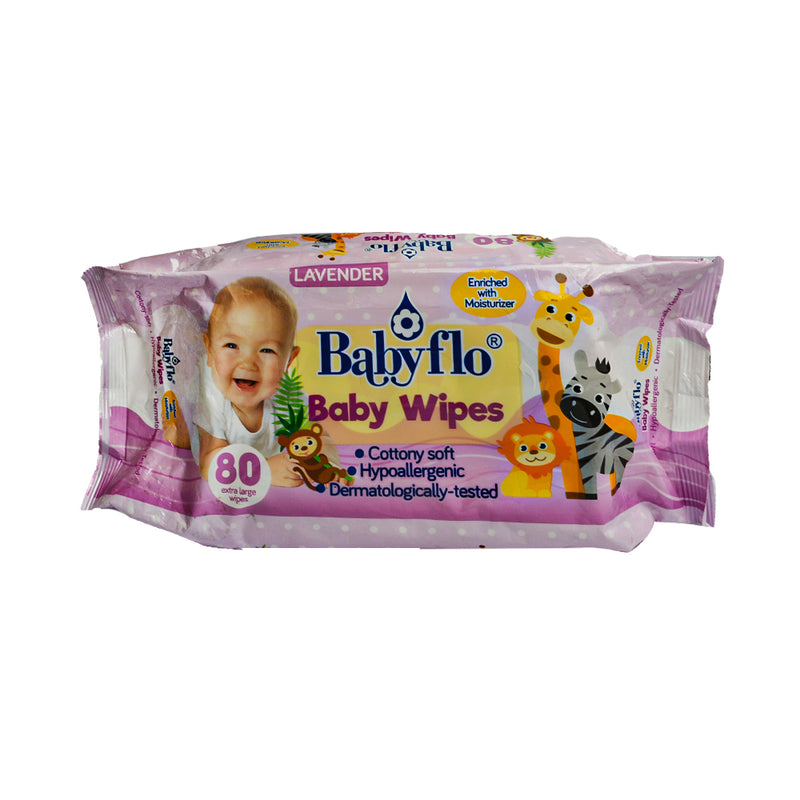 Babyflo Baby Wipes Lavender 80's