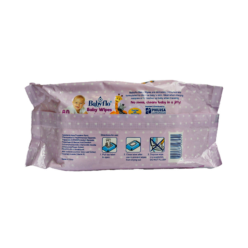 Babyflo Baby Wipes Lavender 80's